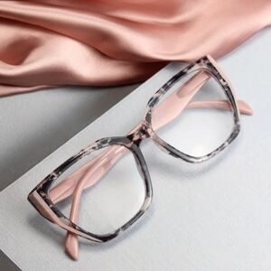 +1.00 Stylish Blush Pink with Tortoiseshell Accent Reading Glasses